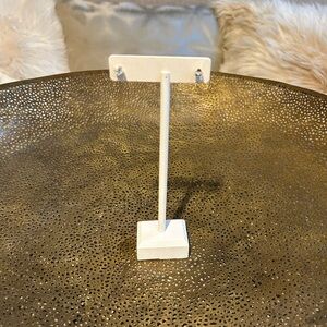 Moissanite sterling Silver stud earrings full inclusion NIB